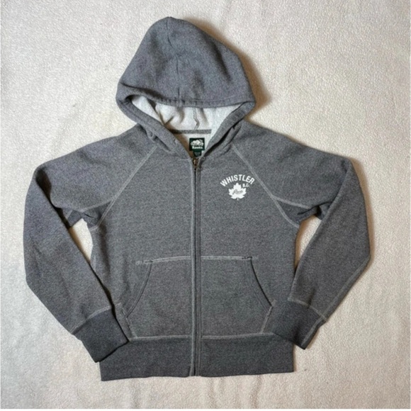Roots Whistler Salt & Pepper Zip Up Grey Hoodie Size Small Cotton - Picture 2 of 6